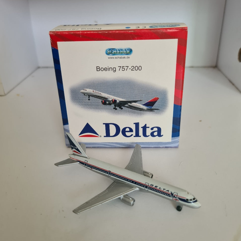 Schabak 1:600 Boeing 757-200 Delta Airlines diecast plane 908/21TC VGC boxed
