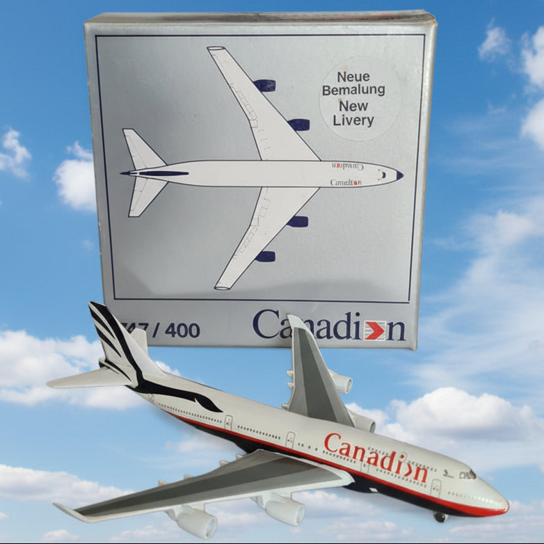 Schabak 1:600 Boeing 747-400 Canadian Airlines diecast plane 921/73 VGC boxed
