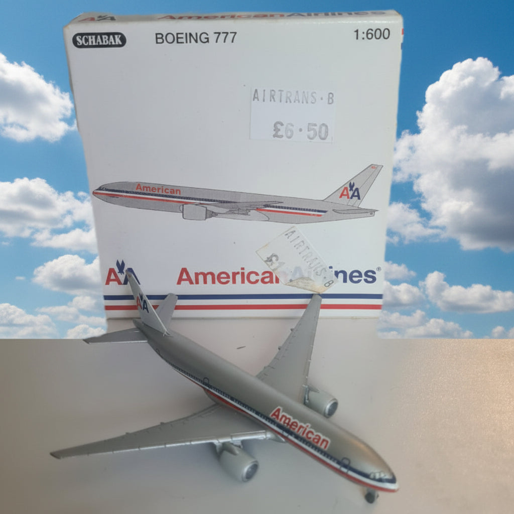 Schabak 1:600 Boeing 777 American Airlines diecast plane 928/29 very good boxed
