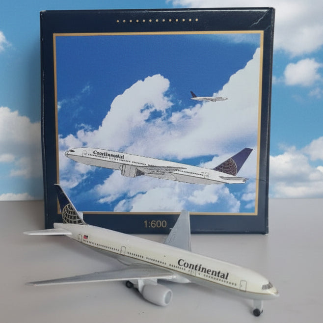 Schabak 1:600 Boeing 777-200 Continental Airlines diecast plane 928/46 VGC boxed