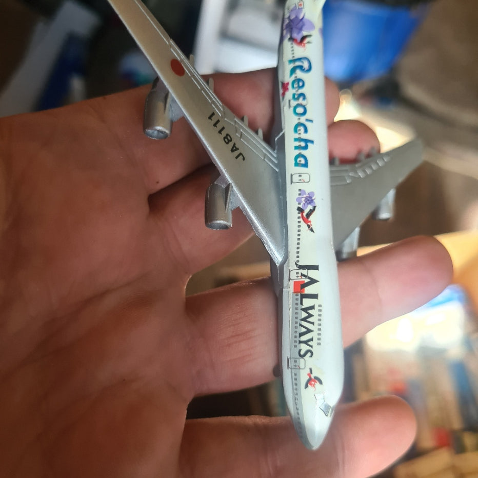 Schabak 1:600 Boeing 747-200 JAL Japan Airlines Reso'Cha  diecast plane 901/11rl VGC  boxed