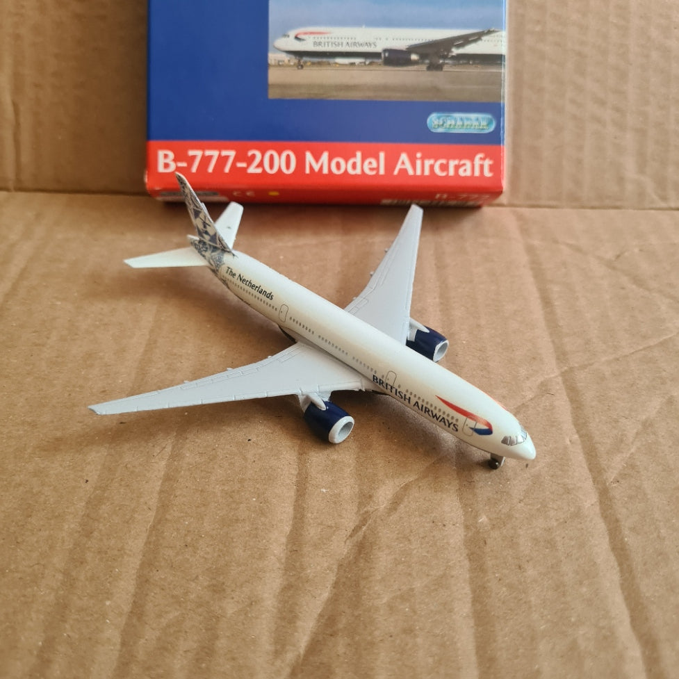 Schabak 1:600 Boeing 777-200 British Airways "Netherlands" diecast plane 928/14 Very good boxed