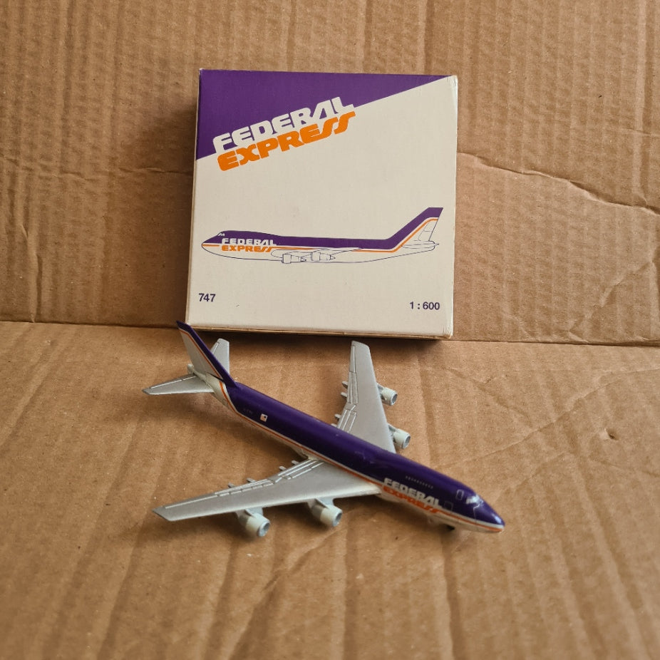 Schabak 1:600 Boeing 747 Federal Express diecast plane 901/66 fair boxed