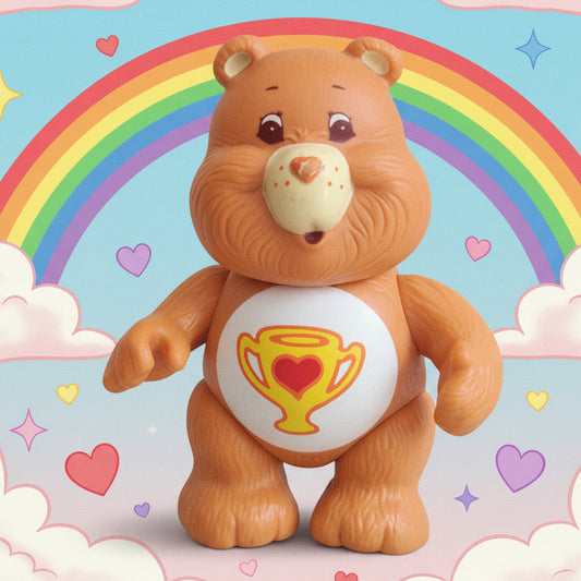 Retro 1983 Care bears 3.5" action figure "Champ bear" good loose example