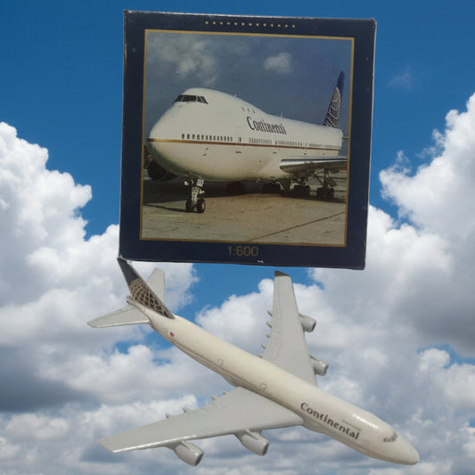 Schabak 1:600 Boeing 747-200 Continental Airlines diecast plane 901/46 VGC  boxed