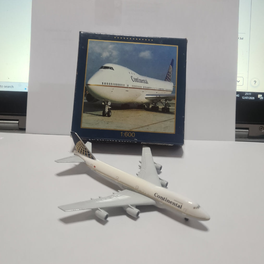 Schabak 1:600 Boeing 747-200 Continental Airlines diecast plane 901/46 VGC  boxed