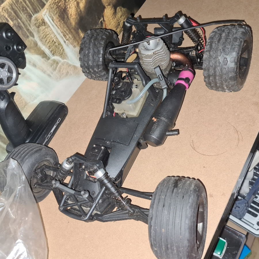 Vintage HPI Rush Evo Nitro 1/10 2wd Scale RC Stadium Truck used with box 