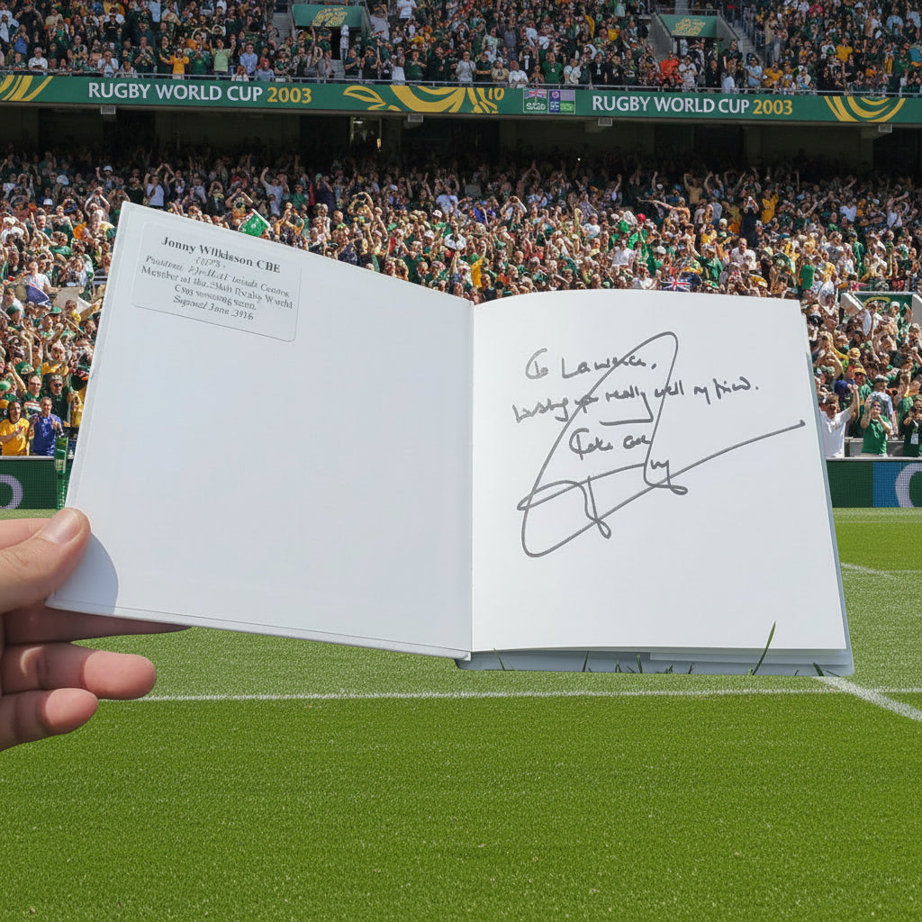 Little book of the Rugby World cup 1987-2015 signed by jonny Wilkinson 