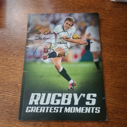 Rugby's Greatest Moments programme book signed by jonny Wilkinson England player