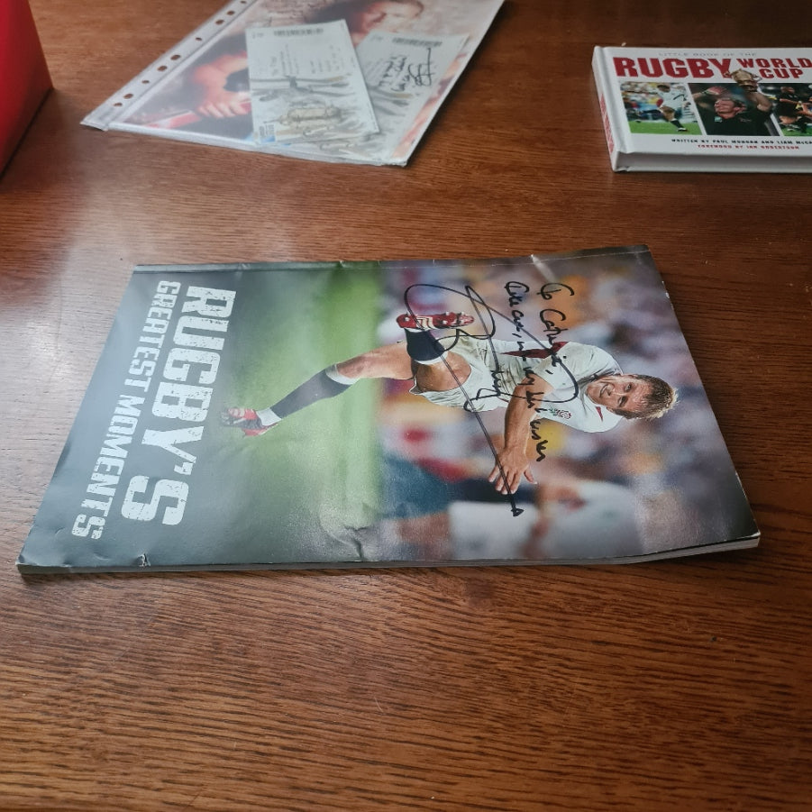 Rugby's Greatest Moments programme book signed by jonny Wilkinson England player