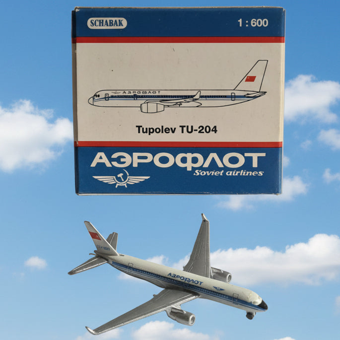 Schabak 1:600 Tupolev TU-204 Soviet Airlines diecast plane 950/139 good  boxed