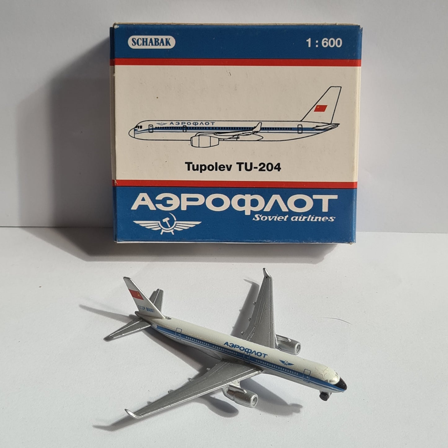 Schabak 1:600 Tupolev TU-204 Soviet Airlines diecast plane 950/139 good  boxed