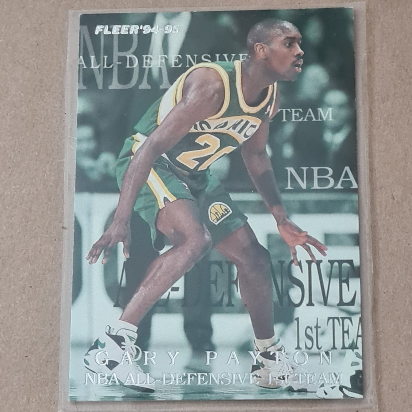 Gary Payton 1994 Fleer 94-95 all defensive 1st team 4 of 10 Seattle Super Sonics excellent Sleeved