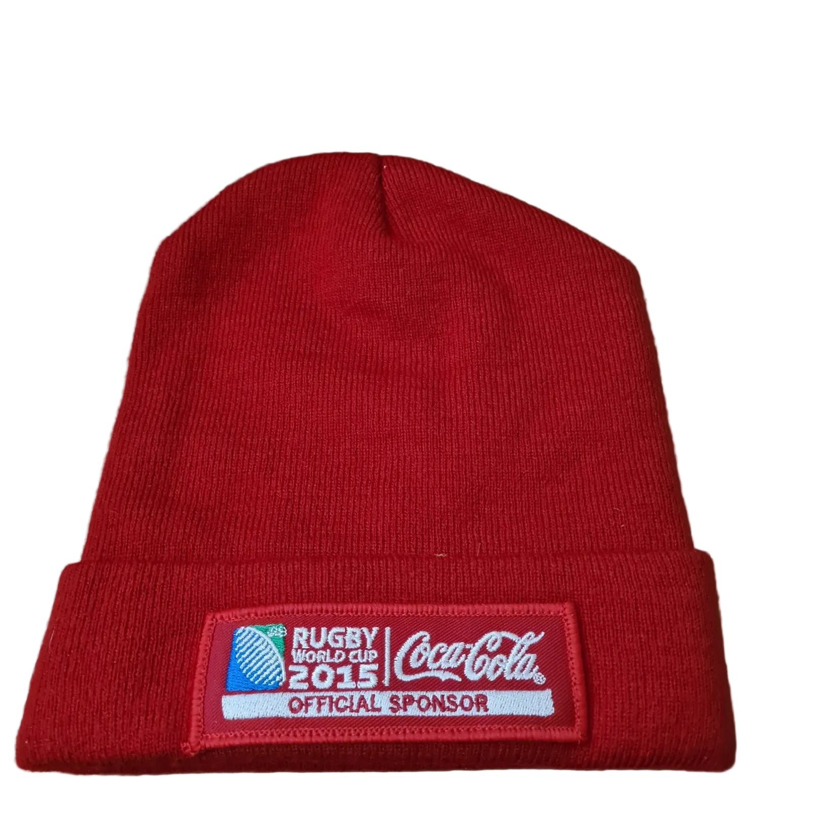 2015 Rugby World cup coca-cola sponsored beanie hat superb condition red 