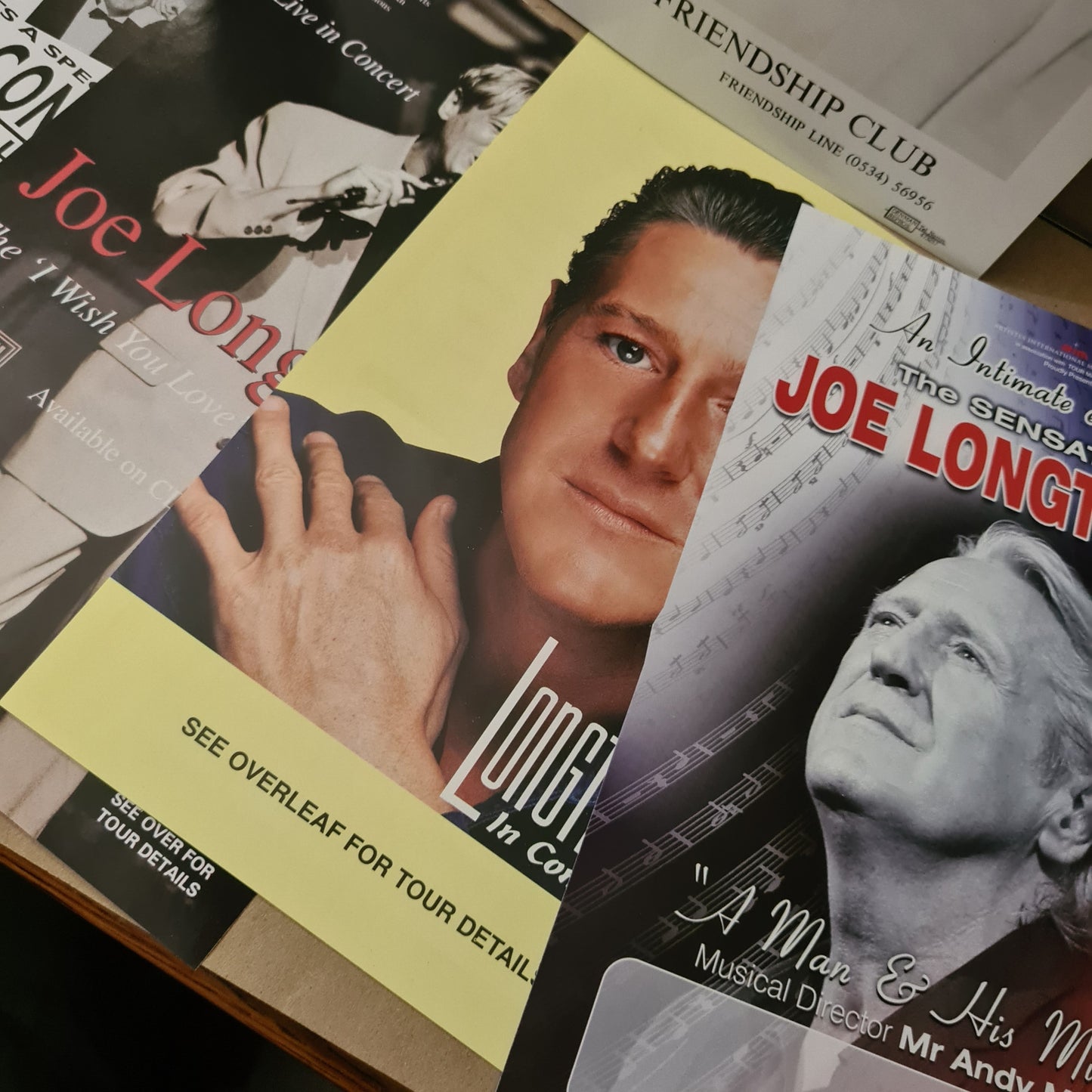 Joe Longthorne autographed signed picture & fliers posters for concerts