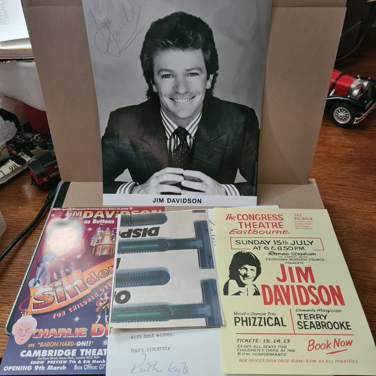 Jim Davidson autographed signed photo & concert posters bundle with paperwork