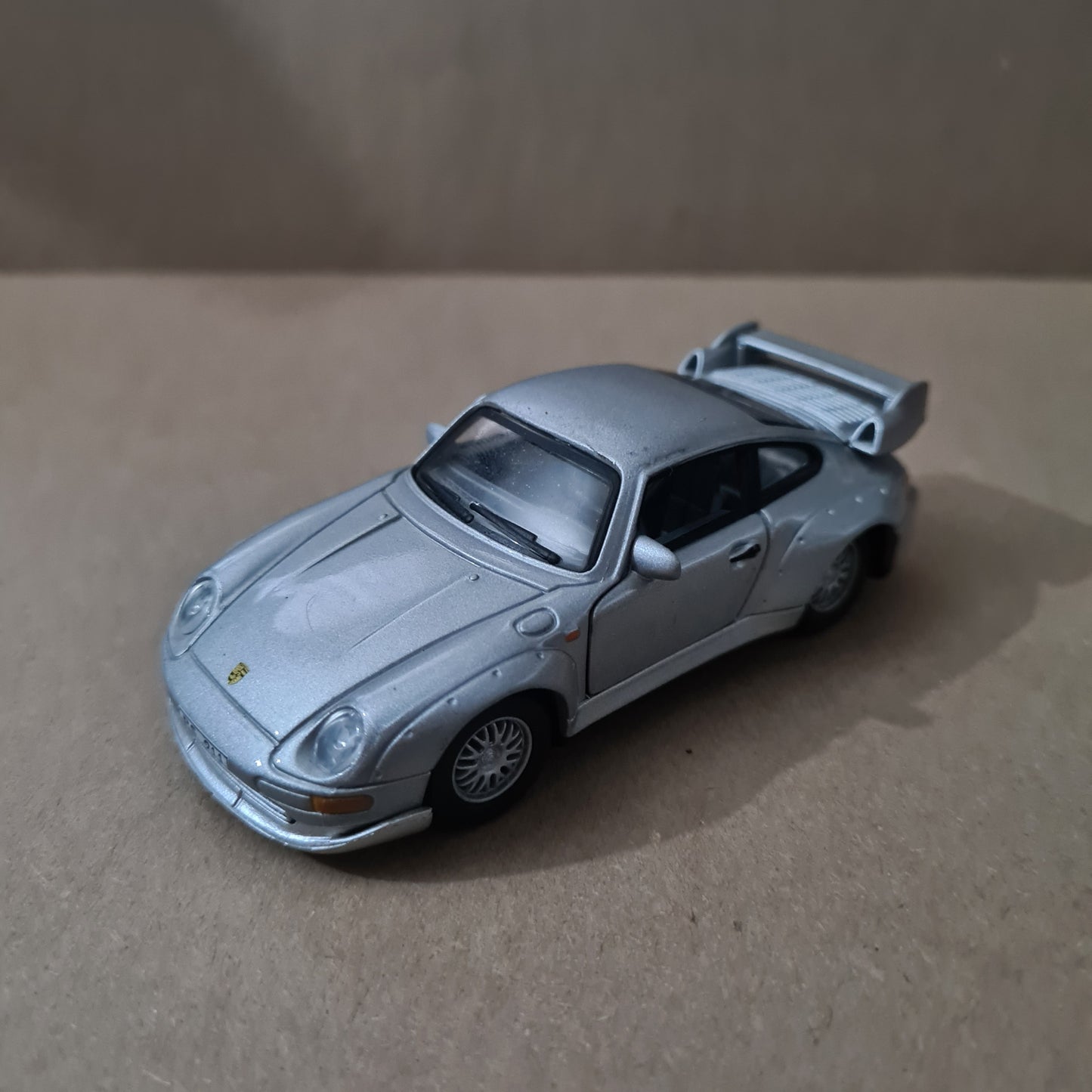 Schuco 1:43 Porsche 911 GT2 , Silver road car loose diecast model vgc