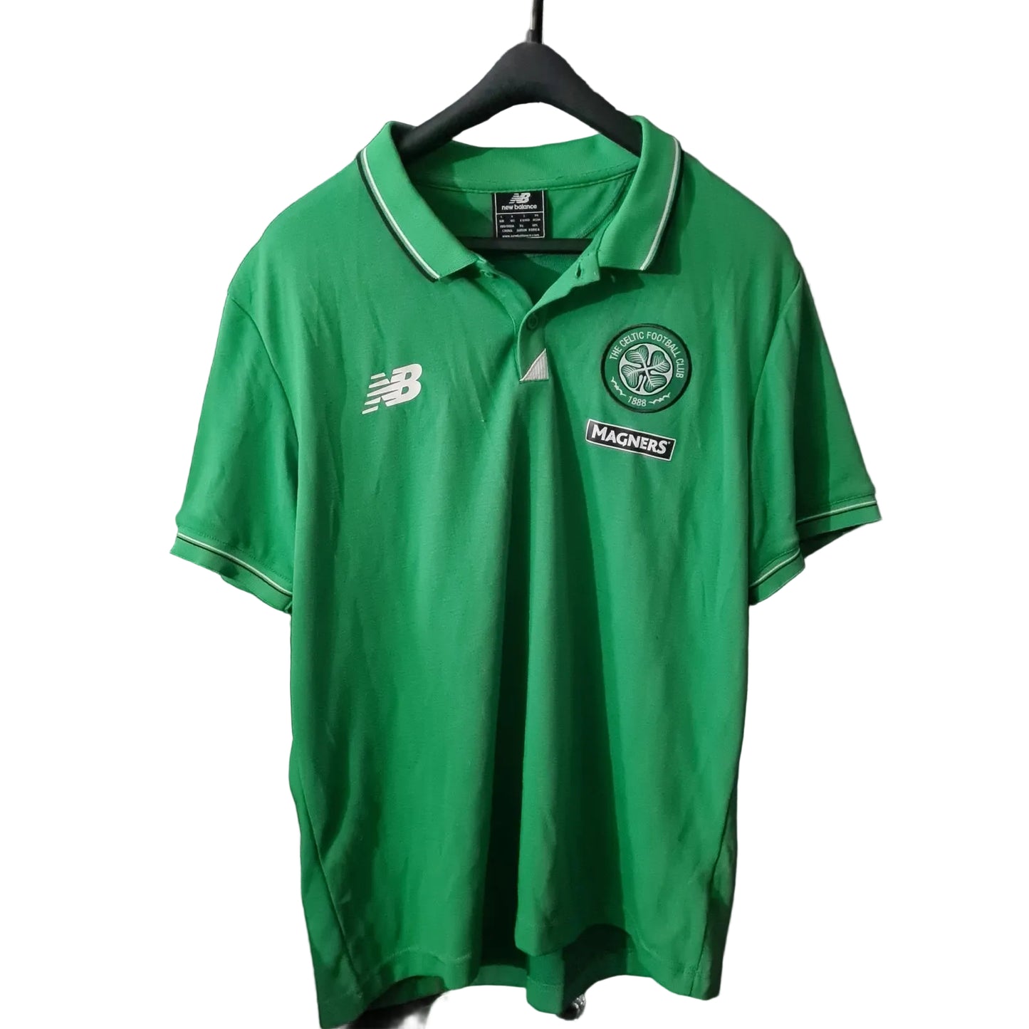 Celtic New Balance Mens Large Green Polo Shirt 2015-2016 Short Sleeve Polo nice 