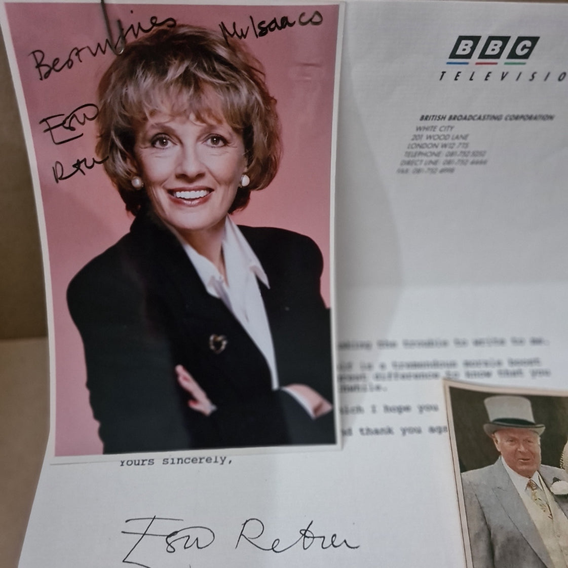 Esther Rantzen BBC TV presenter signed autograph picture with paperwork