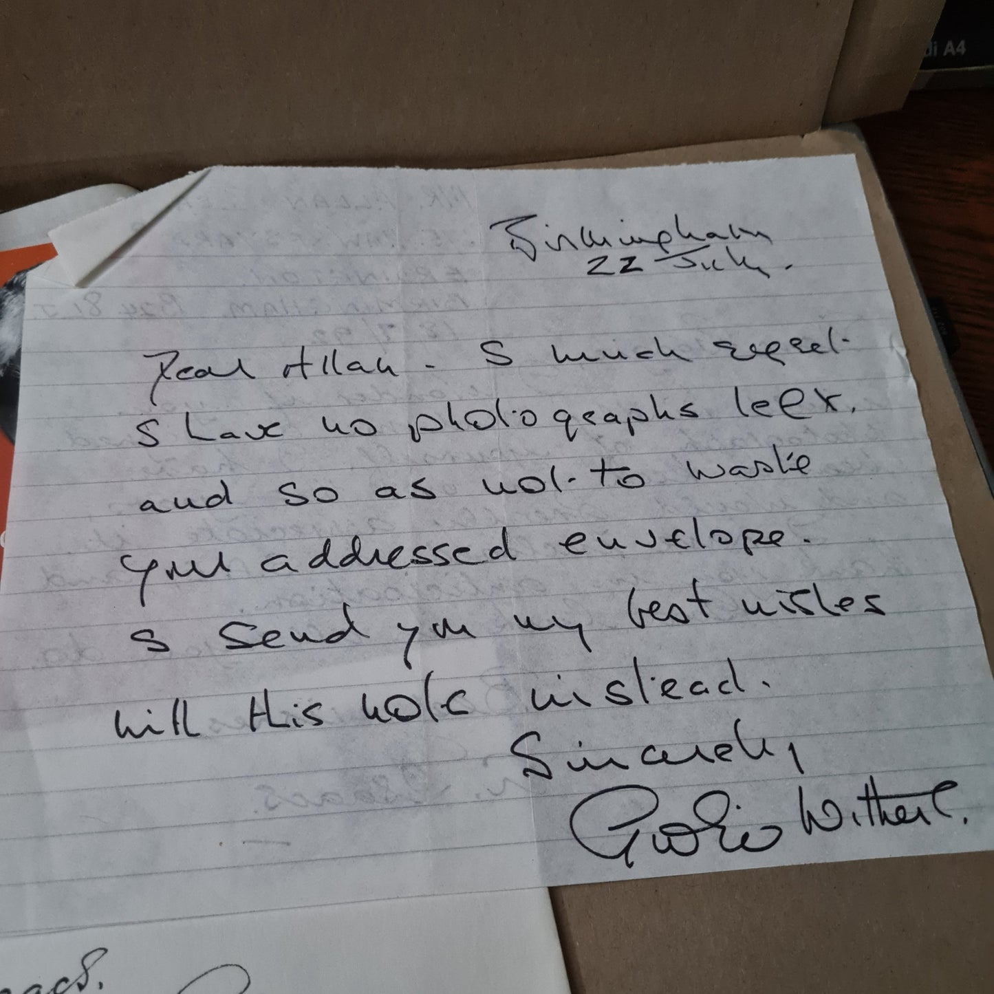 Googie Withers autograph  with paperwork theatre flier poster etc