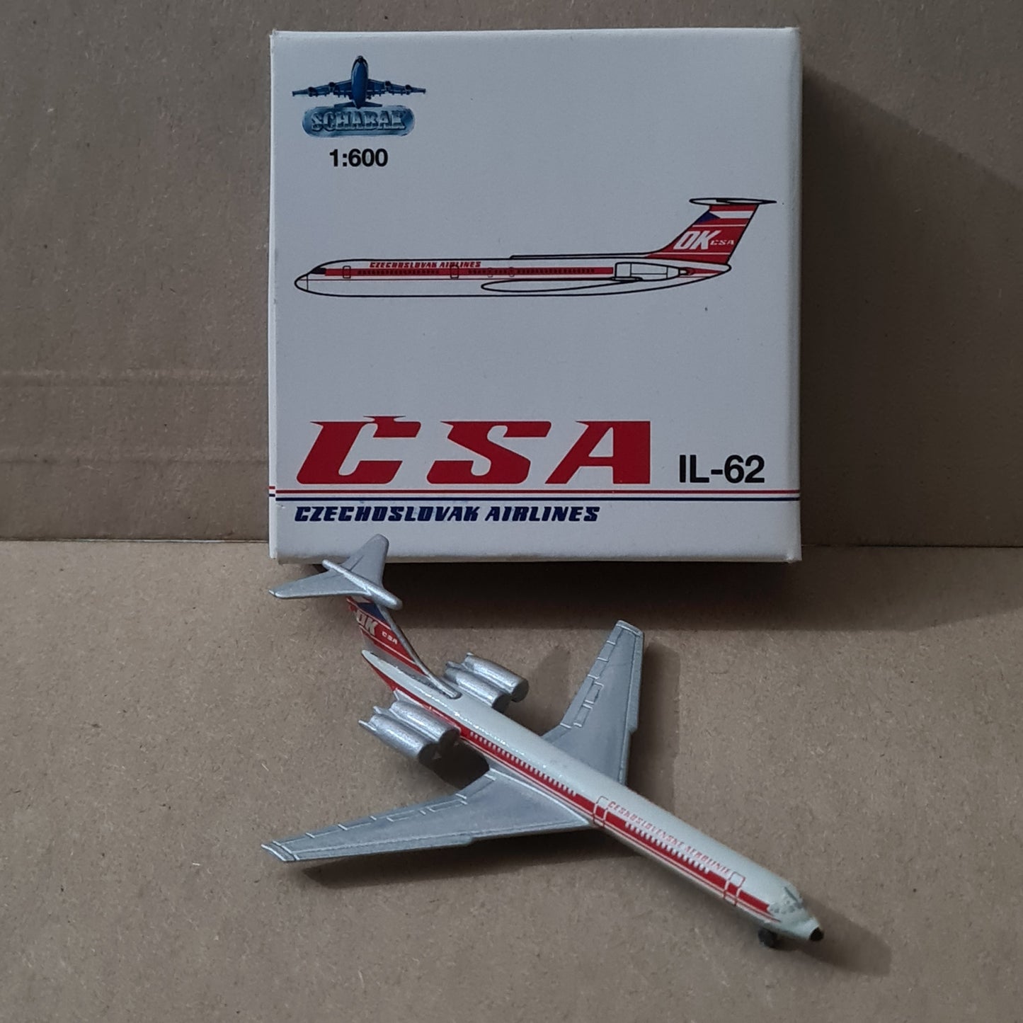 Schabak 1:600 IL-62 CSA Czechoslovak Airlines diecast plane 952/143 fair/good boxed