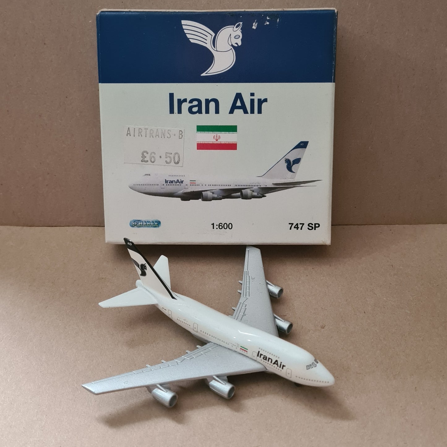 Schabak 1:600 Boeing 747 SP Iran Air diecast plane 919/190 very good boxed