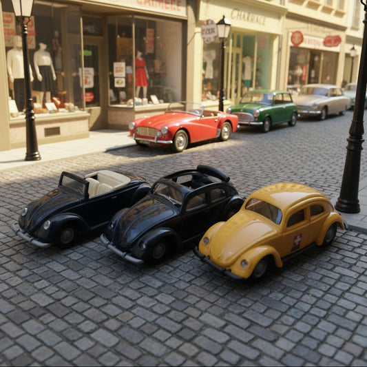 1:87 praline VW Kafer Beetle classic plastic miniature model cars x3 loose vgc