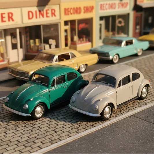 1:87 Herpa VW Kafer Beetle classic plastic miniature model cars x2 loose vgc 