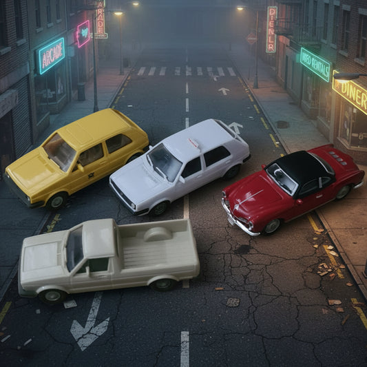 1:87 Herpa Wiking Schuco mixed VW Golf caddy Karmann ghia miniature model cars x4