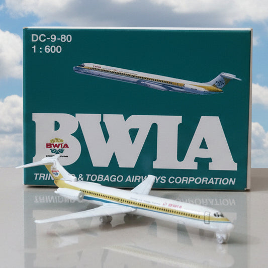 Schabak 1:600 Douglas DC-9-80 BWIA Trinidad & Tobago diecast plane 904/10 good boxed