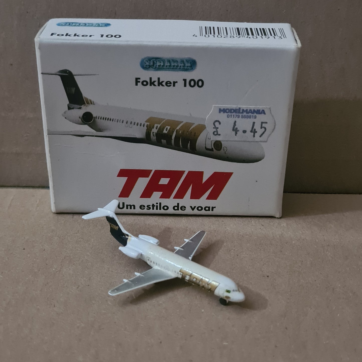 Schabak 1:600 Fokker 100 TAM Airlines diecast plane 940/191 VGC boxed