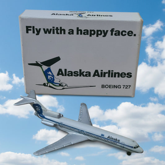 Schabak 1:600 Boeing 727 Alaska Airlines  diecast plane 906/104 Good boxed
