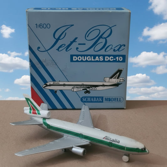 Schabak 1:600 Douglas DC-10 Alitalia  diecast plane 902/15 fair good boxed