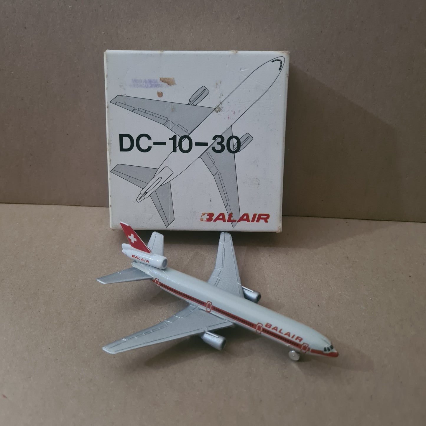 Schabak 1:600 Douglas DC-10-30 Balair diecast plane 902/55 fair good + boxed