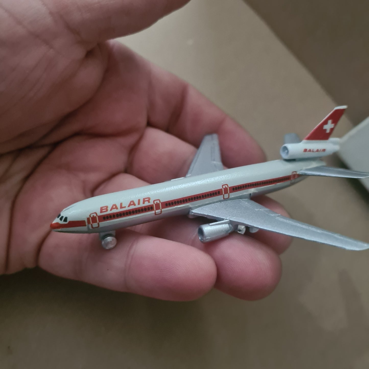 Schabak 1:600 Douglas DC-10-30 Balair diecast plane 902/55 fair good + boxed