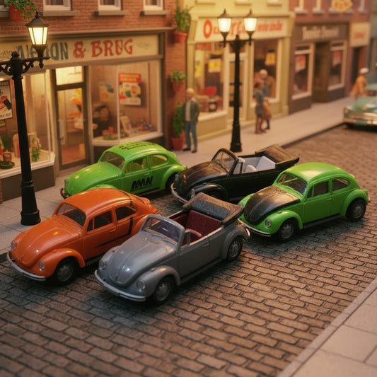 1:87 Wiking classic VW Kafer Beetle miniature classic model cars x4 loose vgc