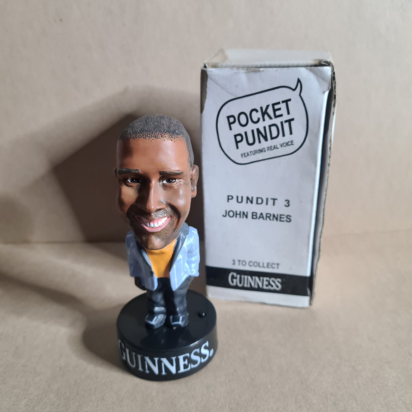 John Barnes Pocket Pundit promotional Guinness talking figure