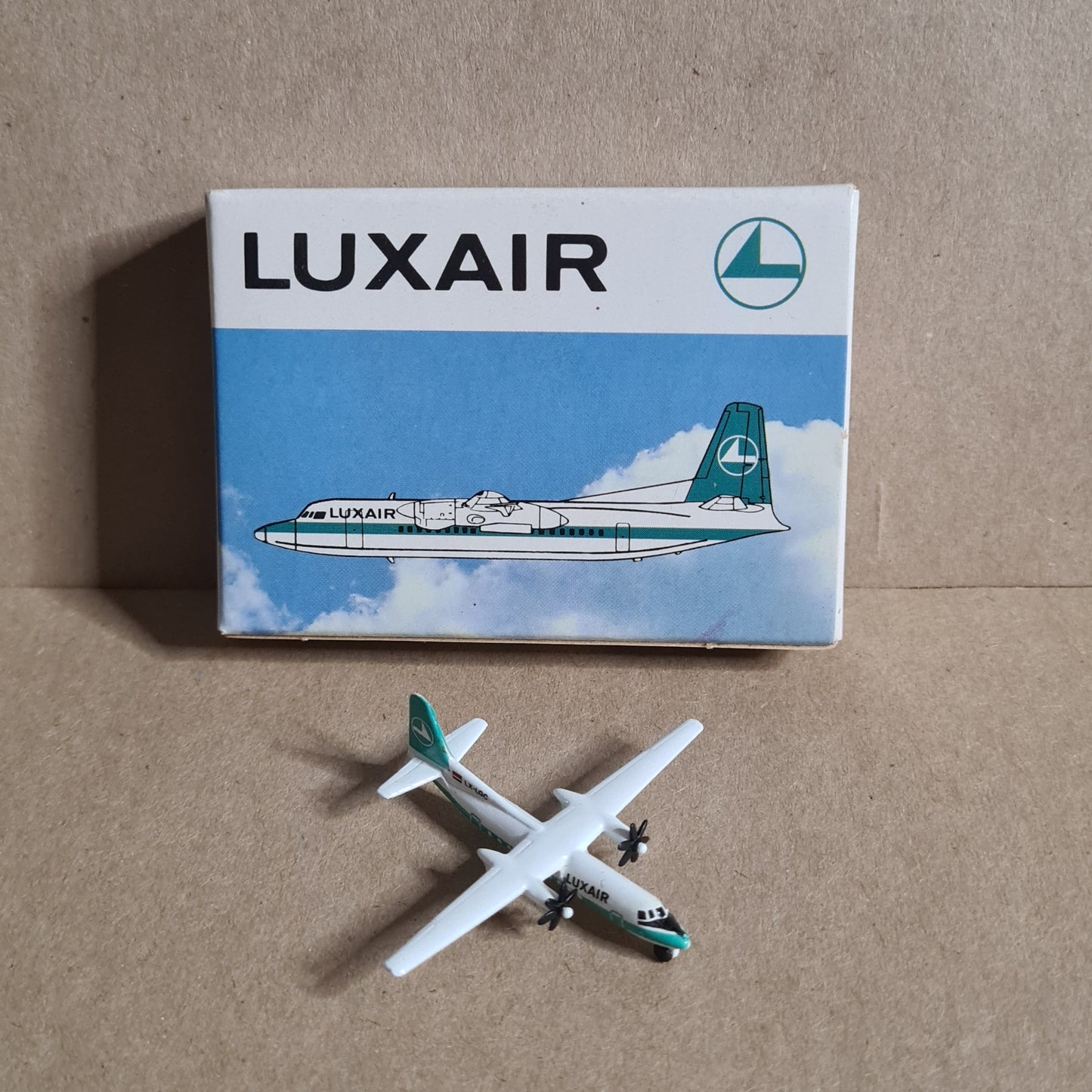 Schabak 1:600 Fokker F 50 Luxair diecast plane  930/17b VGC  boxed