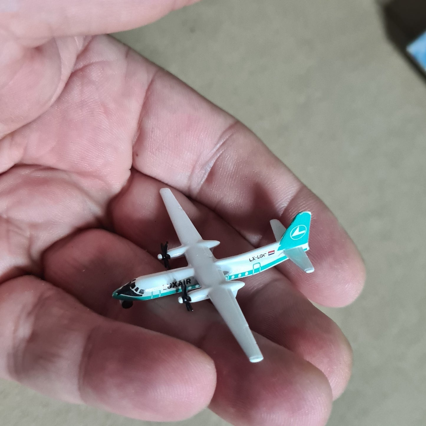 Schabak 1:600 Fokker F 50 Luxair diecast plane  930/17b VGC  boxed