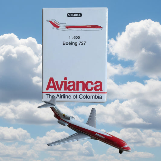 Schabak 1:600 Boeing 727 Avianca diecast plane 906/140 fair-good boxed