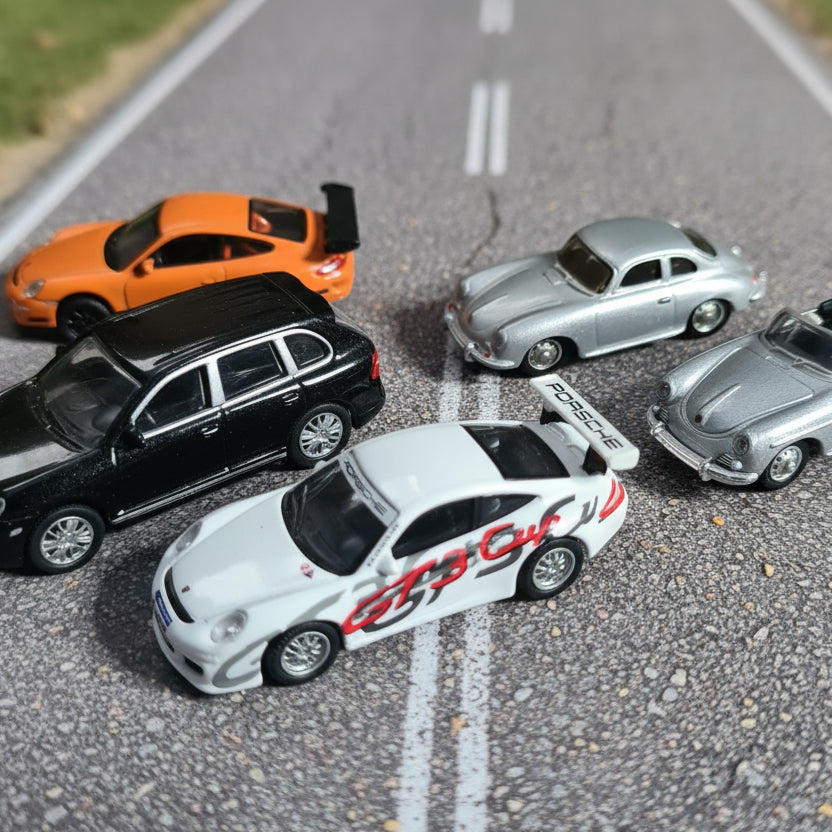 1:87 mixed porsche miniature cars bundle inc schuco western models welley etc x5 loose 