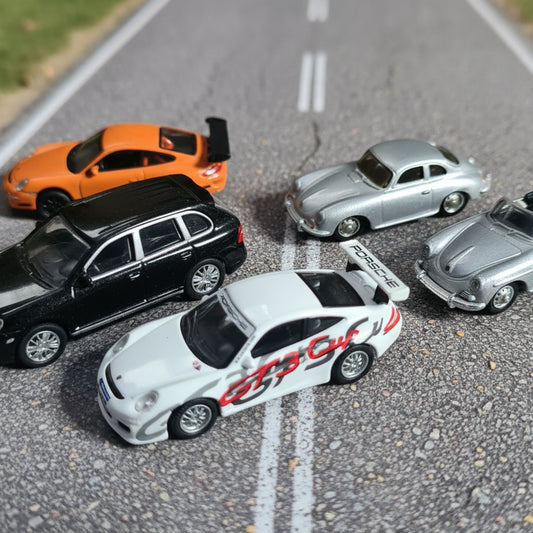 1:87 mixed porsche miniature cars bundle inc schuco western models welley etc x5 loose 