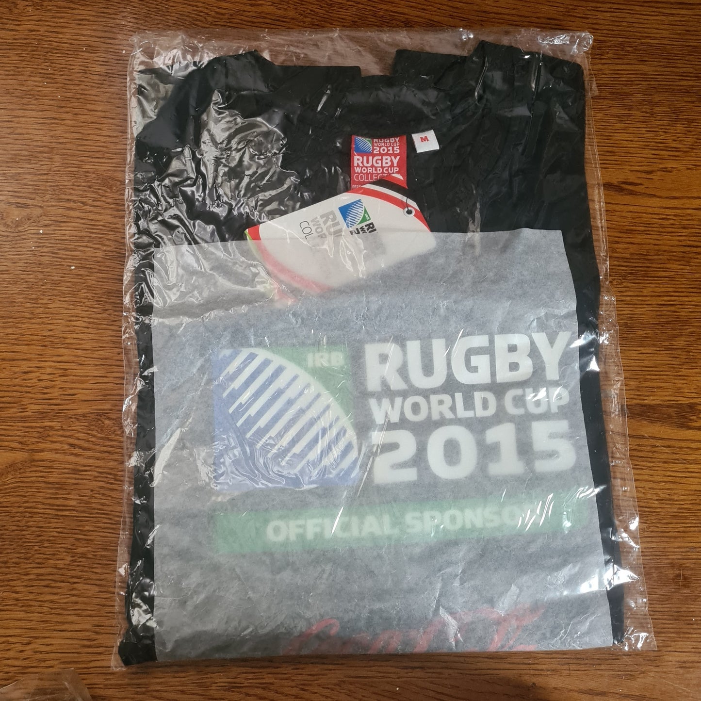 2015 Rugby World cup unused in packet medium Coca-Cola sponsored T-shirt Black