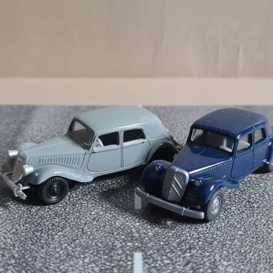 1:87 Wiking Brekina Vintage Citroen traction miniature plastic cars x2