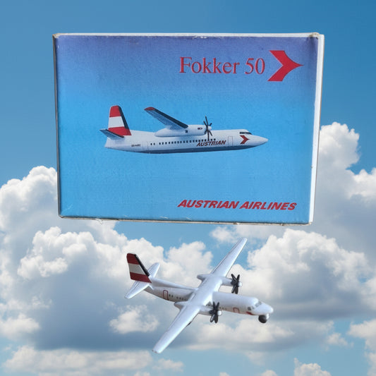 Schabak 1:600 Fokker 50 Austrian Airlines diecast plane very good boxed