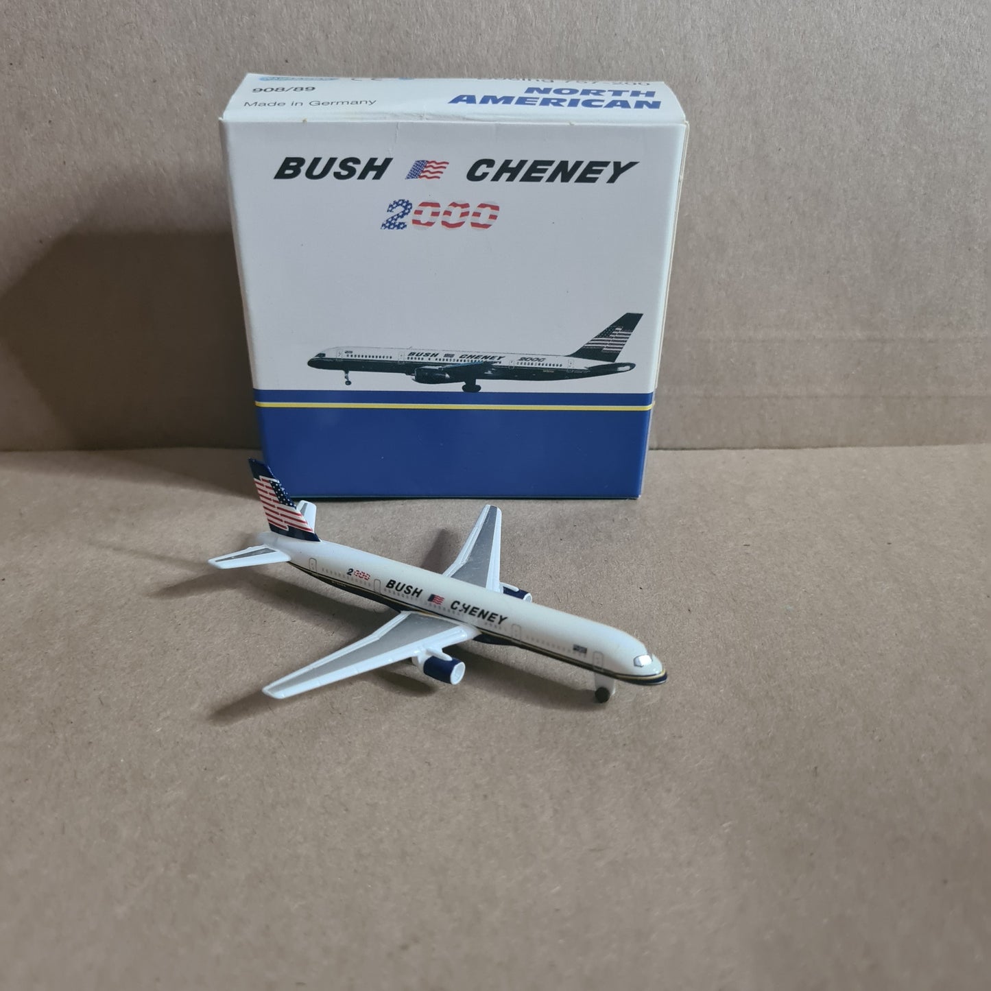 Schabak 1:600 Boeing 757 Bush Cheney 2000 Election diecast plane 908/89 Good/very good boxed