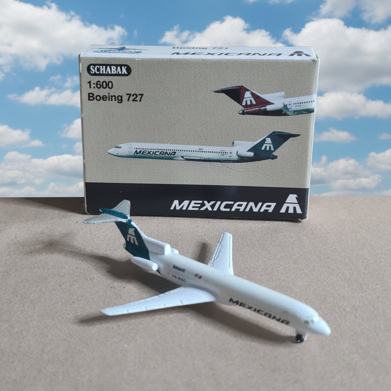 Schabak 1:600 Boeing 727 Mexicana diecast plane 906/147 VGC boxed