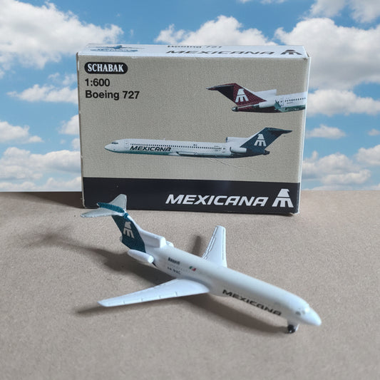 Schabak 1:600 Boeing 727 Mexicana diecast plane 906/147 VGC boxed