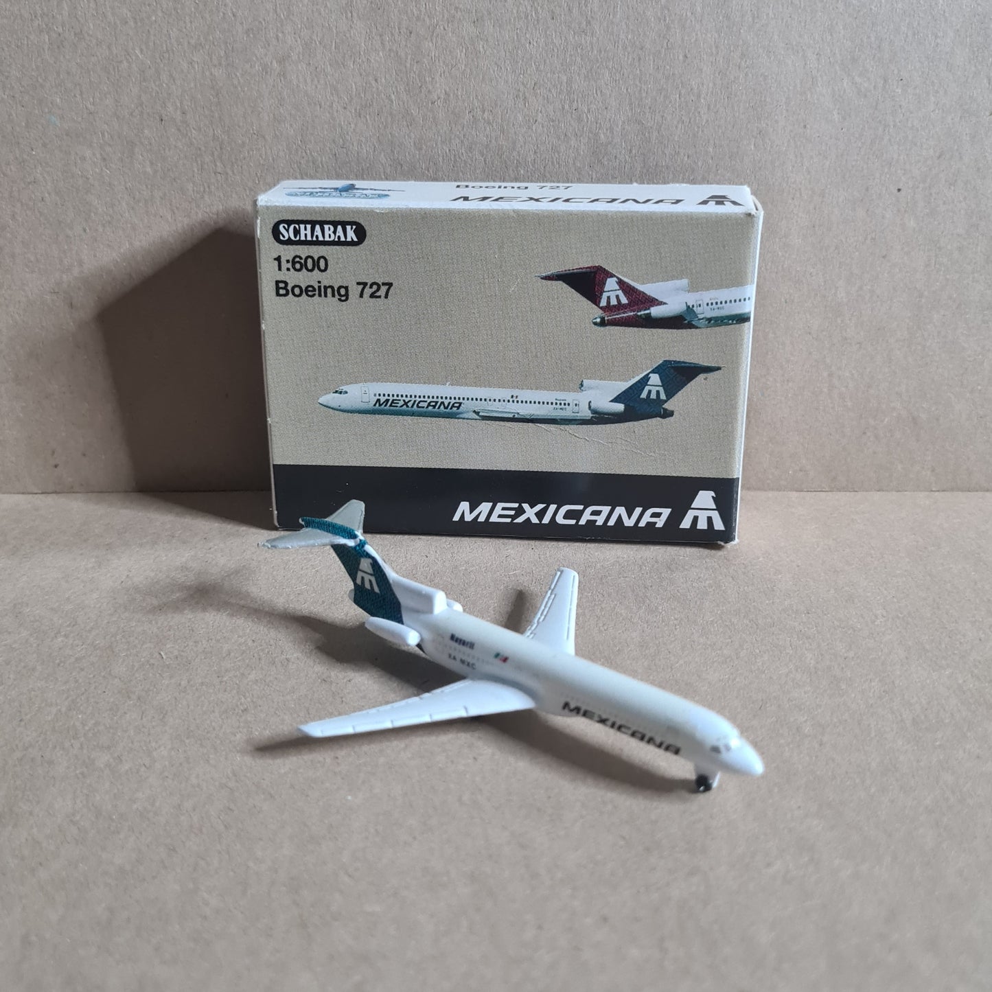 Schabak 1:600 Boeing 727 Mexicana diecast plane 906/147 VGC boxed