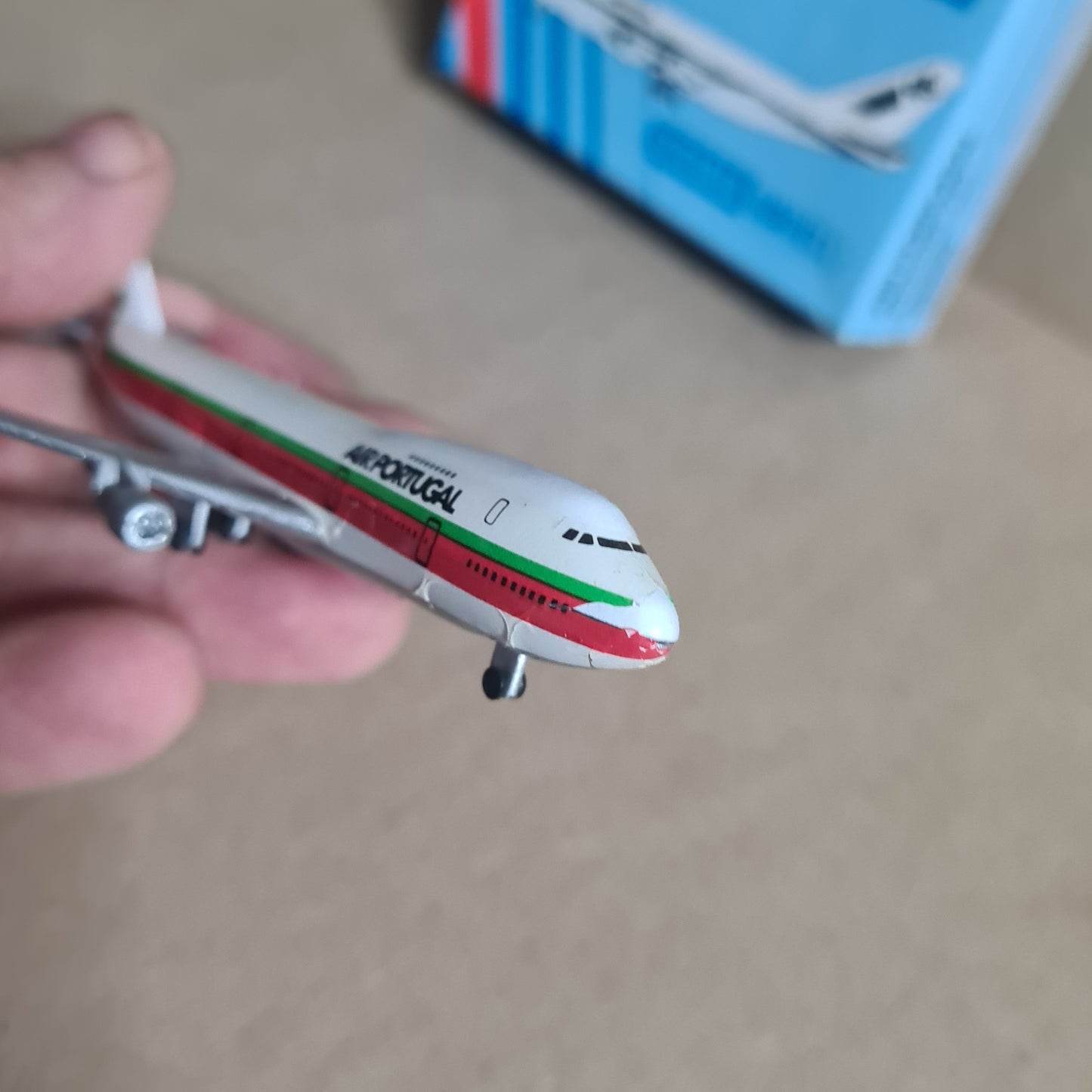 Schabak 1:600 Boeing 747 Air Portugal diecast plane 901/26 good boxed